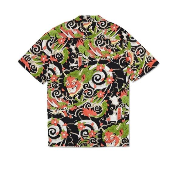 Y2K Ed Hardy M Japan Dragon Button Down Shirt Tattoo Artsy Biker EHBAO1200-16 - Picture 6 of 11